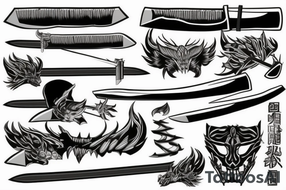 katana blade tattoo idea