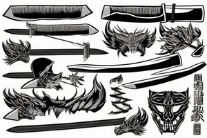 katana blade tattoo idea