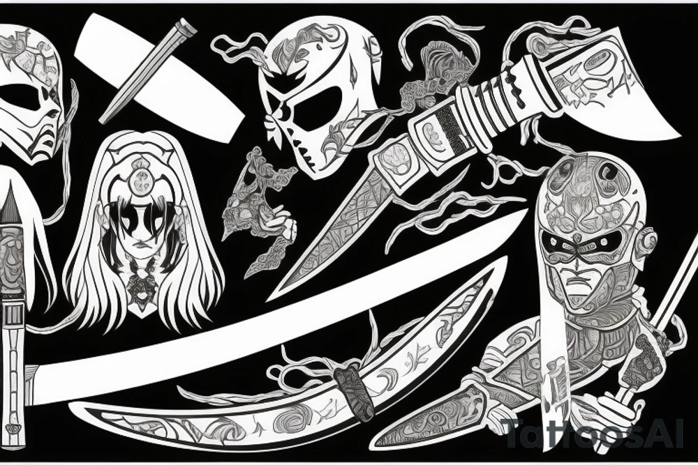 katana blade tattoo idea