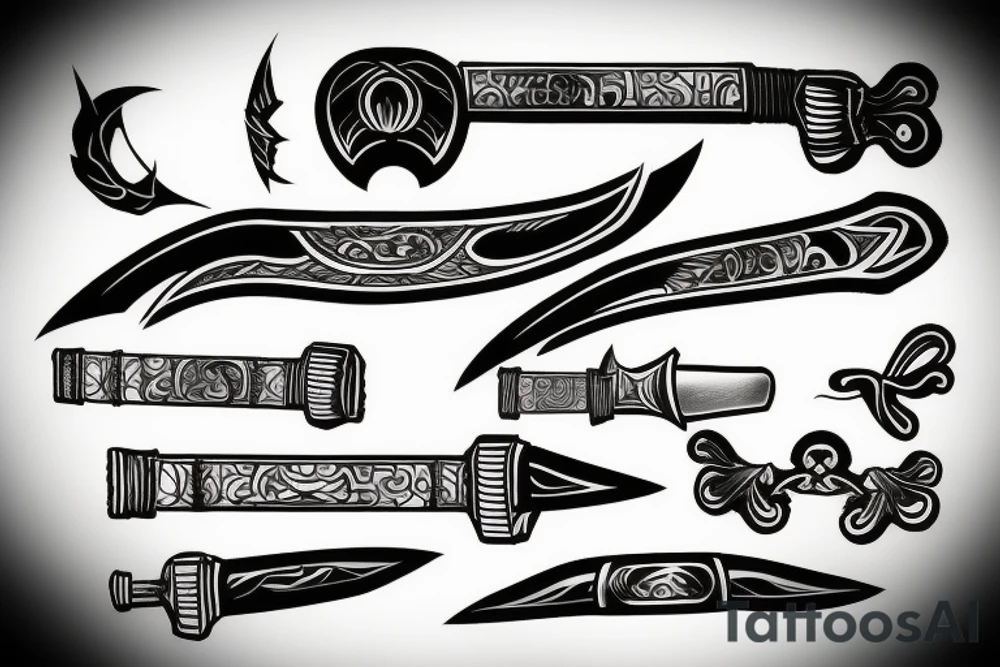 katana blade tattoo idea