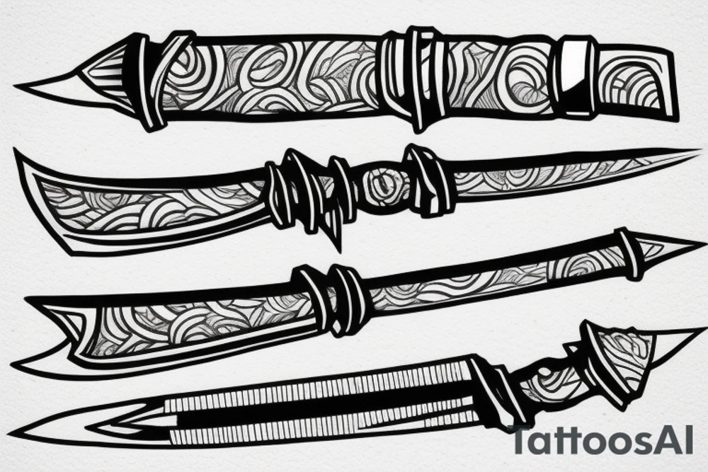 katana blade tattoo idea