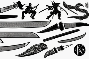 katana blade tattoo idea