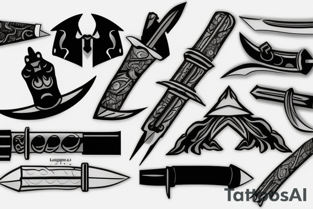 katana blade tattoo idea