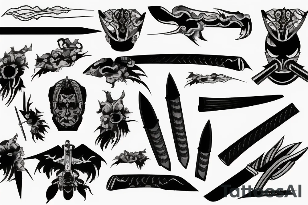 katana blade tattoo idea