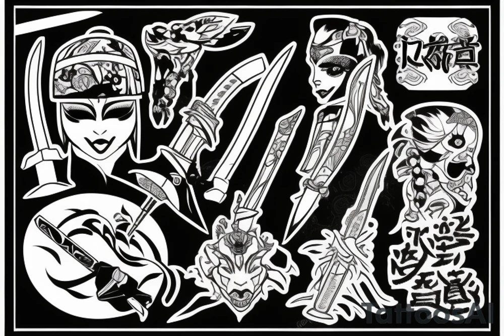 katana blade tattoo idea