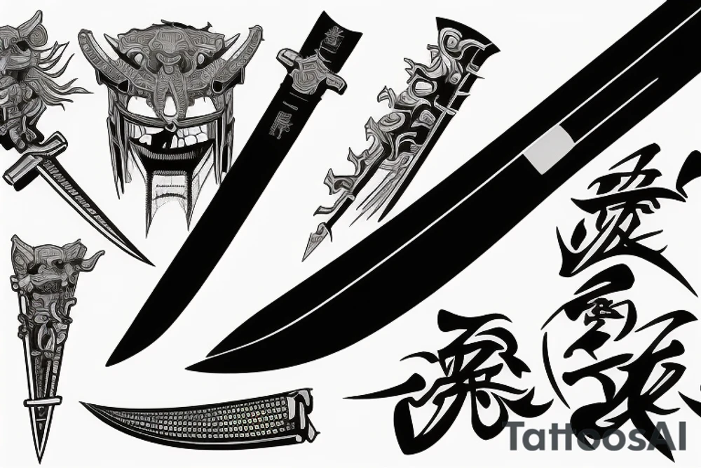 katana blade tattoo idea