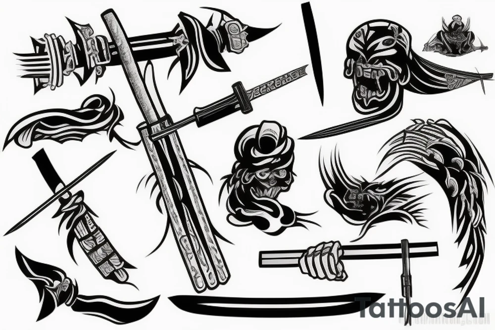 katana blade tattoo idea