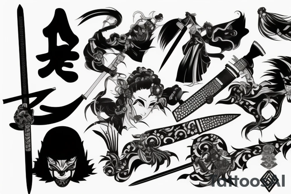 katana blade tattoo idea