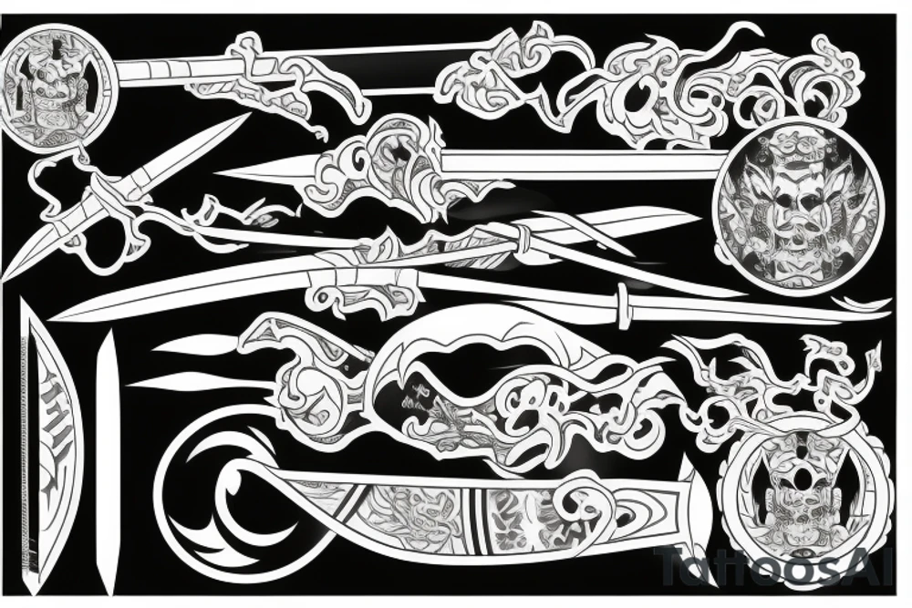 katana blade tattoo idea