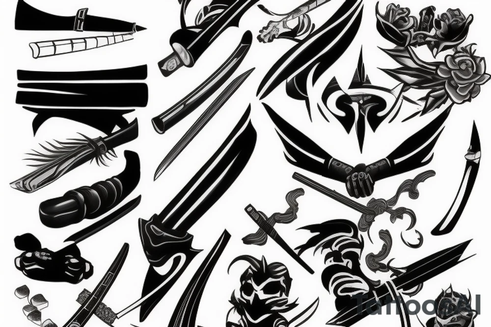 katana blade  single tattoo idea