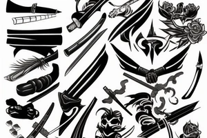 katana blade  single tattoo idea