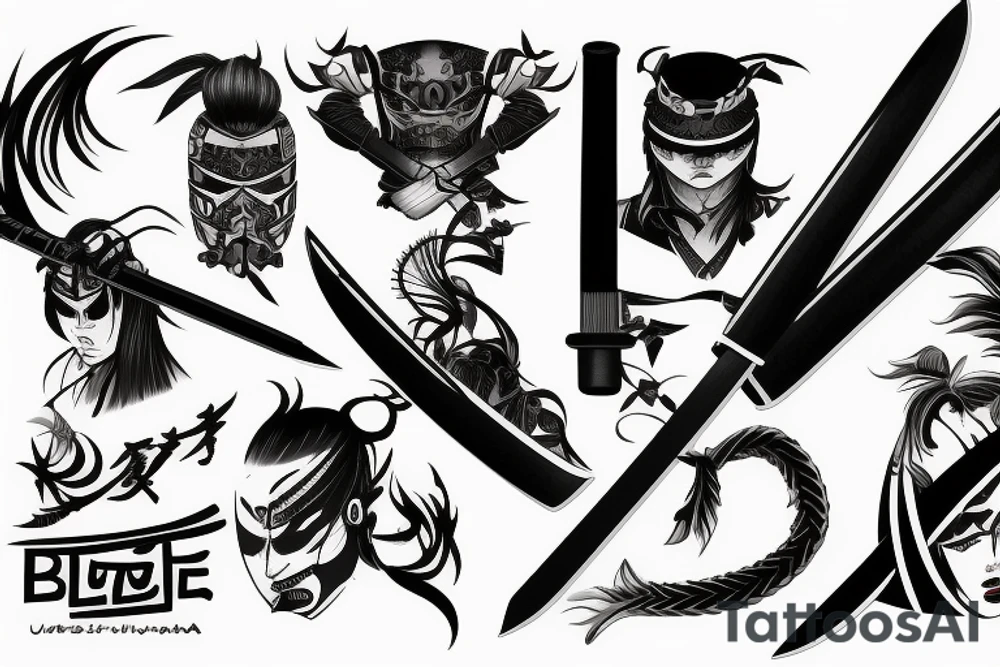 katana blade  single tattoo idea