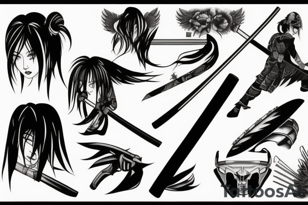 katana blade  single tattoo idea