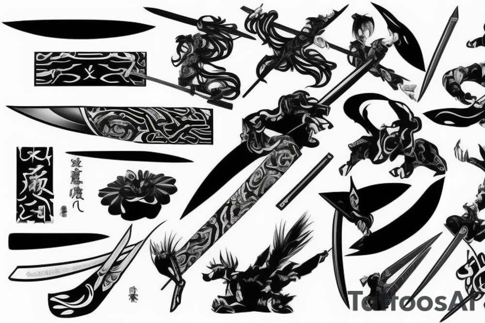 katana blade  single tattoo idea
