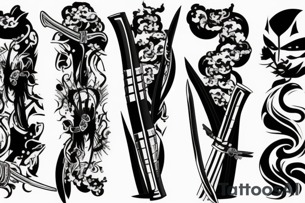 katana blade  single tattoo idea
