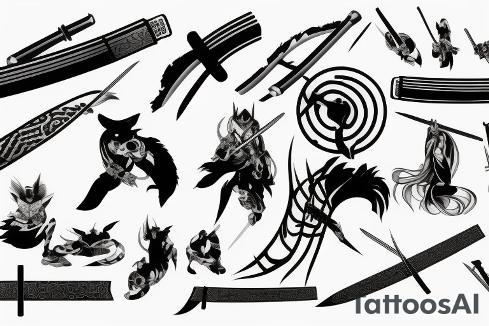 katana blade  single tattoo idea