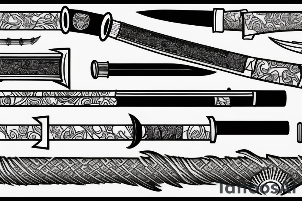 katana blade  single tattoo idea