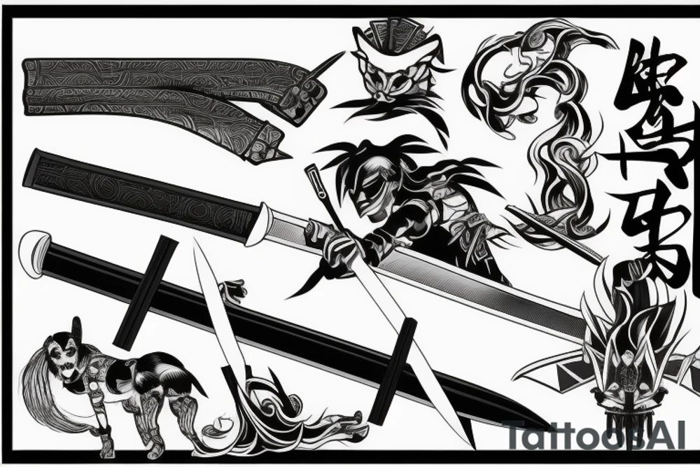 katana blade  single tattoo idea