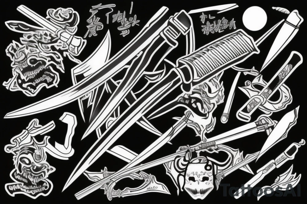 katana blade  single tattoo idea