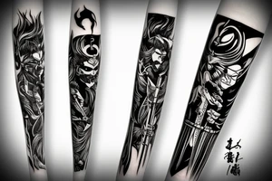 katana blade  single long tattoo idea