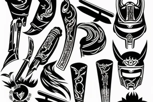 katana blade  single long tattoo idea