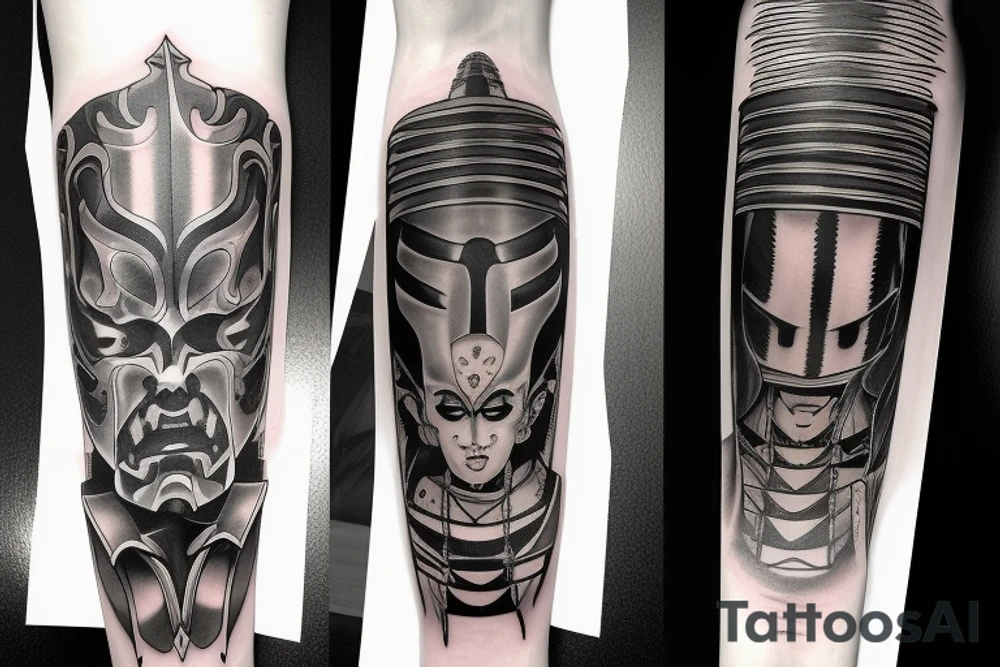 katana blade  single long tattoo idea