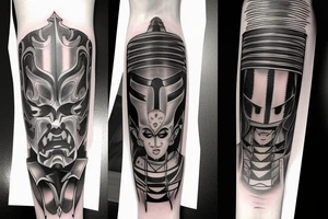 katana blade  single long tattoo idea