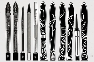 katana blade  single long tattoo idea