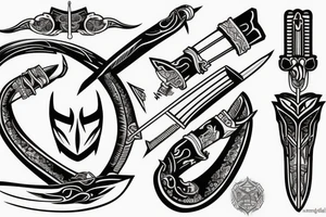 katana blade  single long tattoo idea