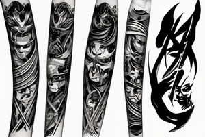 katana blade  single long tattoo idea