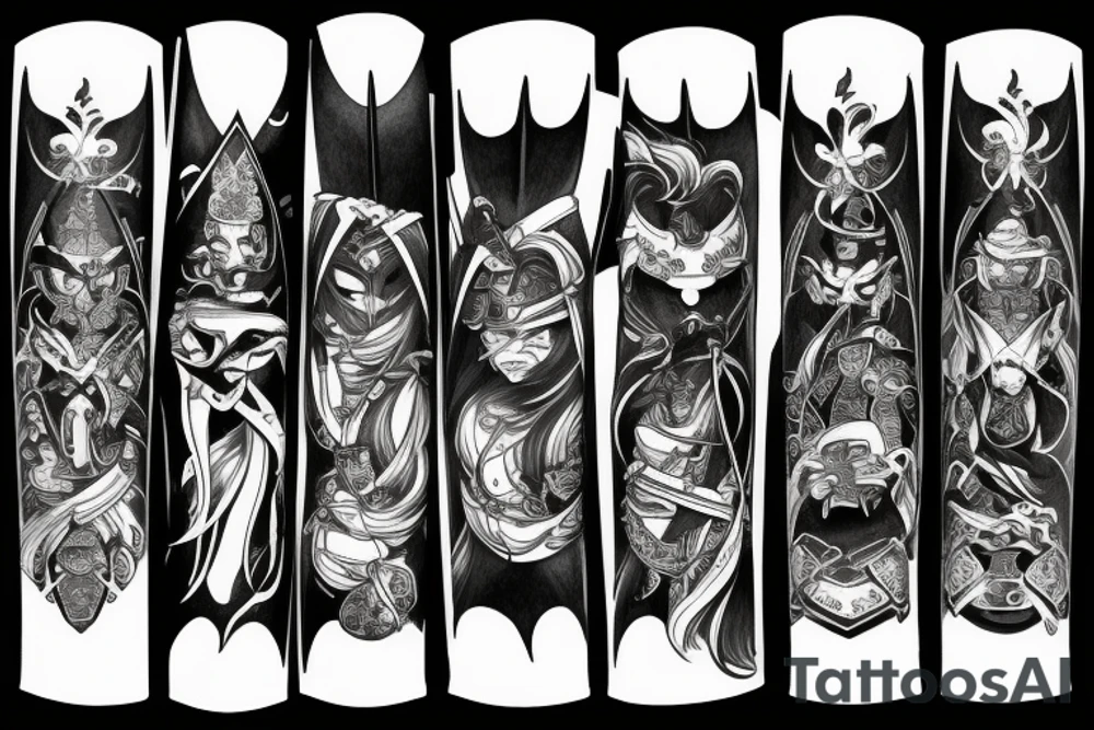 katana blade  single long tattoo idea