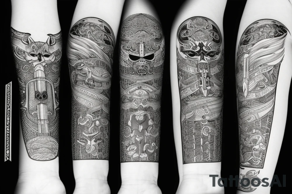 katana blade  single long tattoo idea