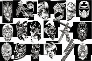 katana blade  single long tattoo idea