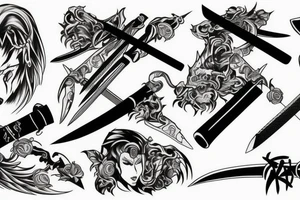 katana blade full tattoo idea