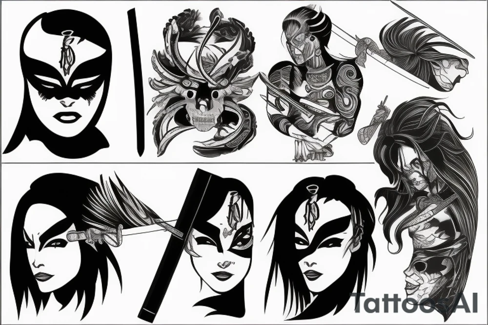 katana blade full tattoo idea