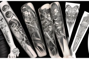 katana blade full tattoo idea