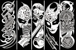 katana blade full tattoo idea