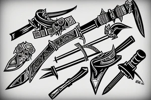 katana blade handle tattoo idea