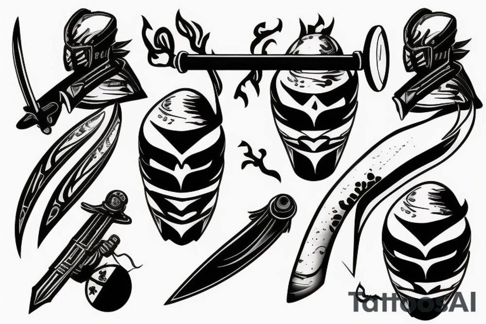 katana blade handle tattoo idea