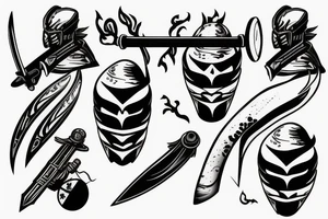 katana blade handle tattoo idea