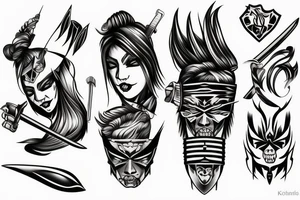 katana blade handle tattoo idea