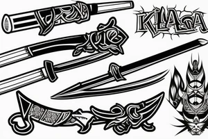 katana blade handle tattoo idea