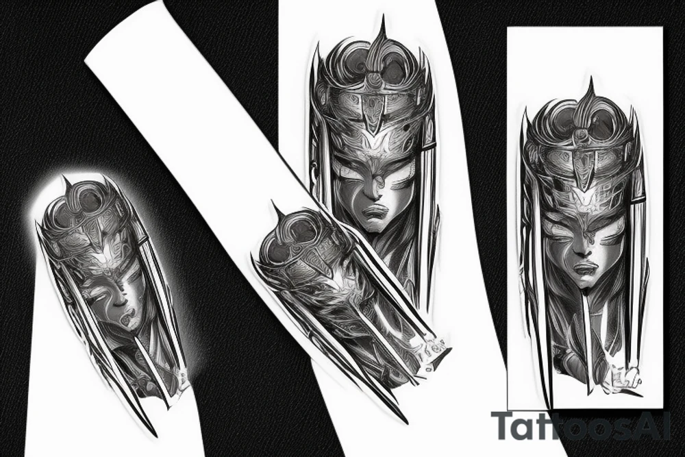 katana blade handle tattoo idea