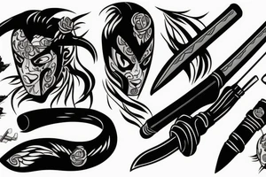 katana blade handle tattoo idea