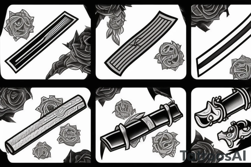 katana blade handle tattoo idea