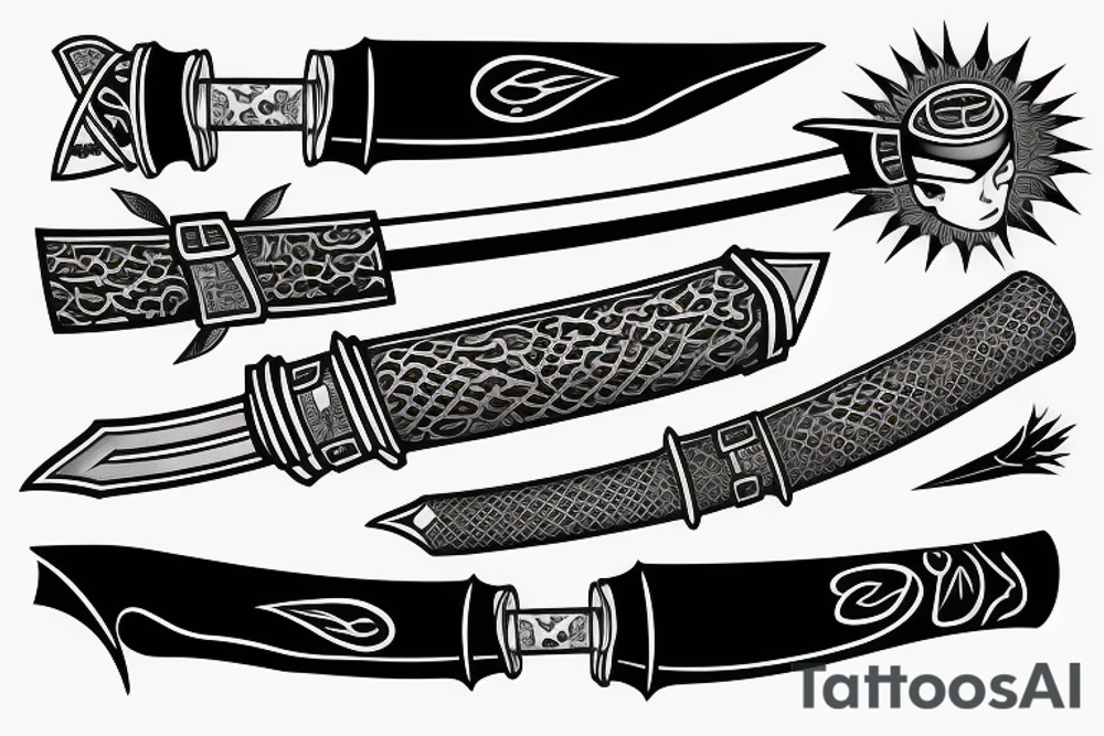 katana blade handle tattoo idea