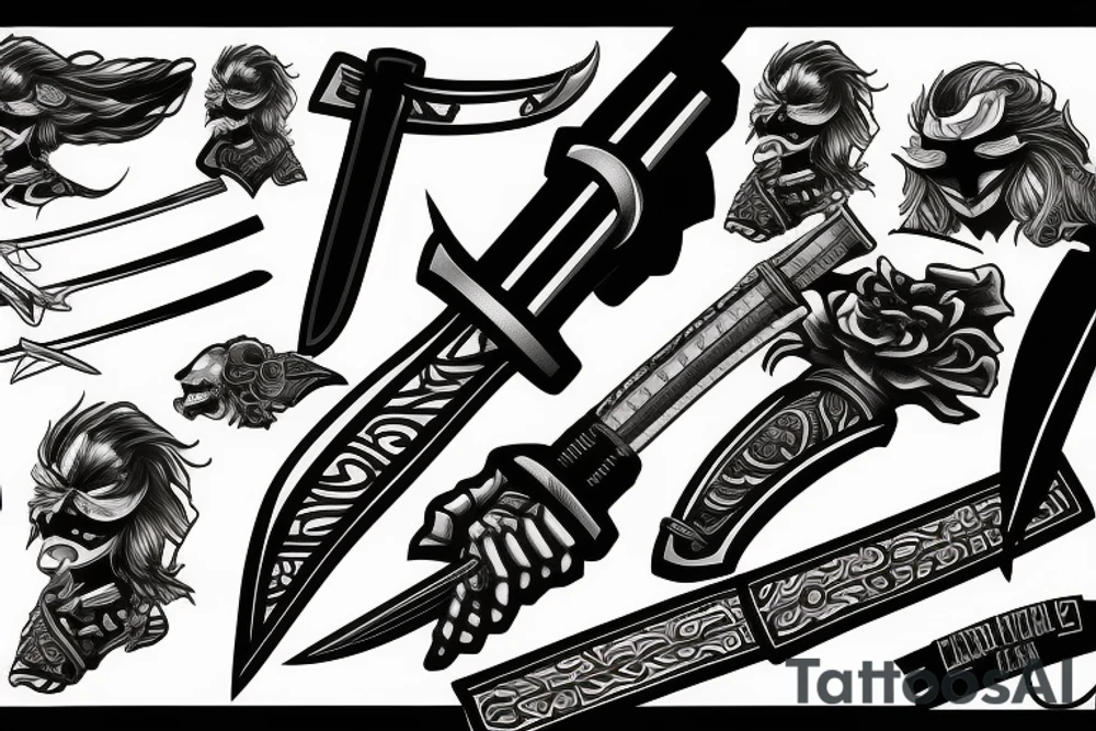 katana blade handle tattoo idea