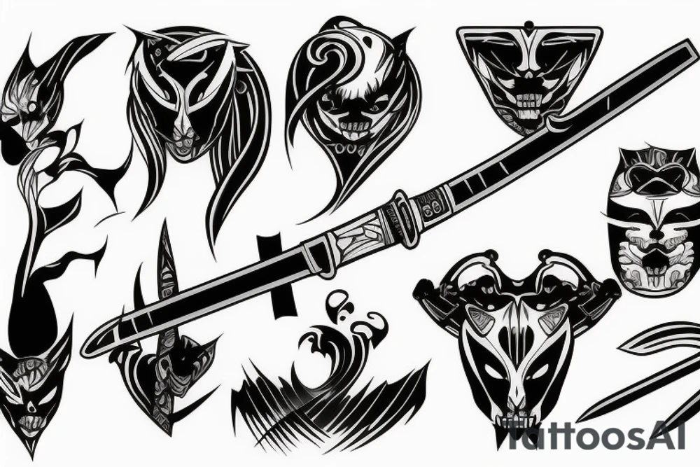katana blade-handle tattoo idea
