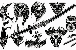 katana blade-handle tattoo idea
