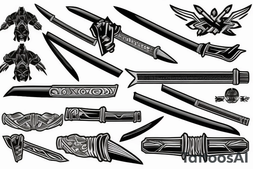 katana blade-handle tattoo idea